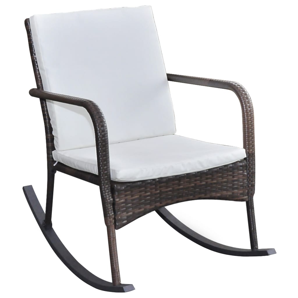 Garden Rocking Chair Brown Poly Rattan