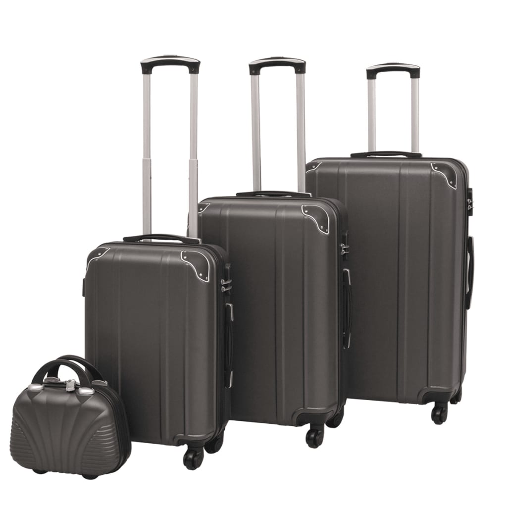 Four-piece hard-shell trolley set anthracite