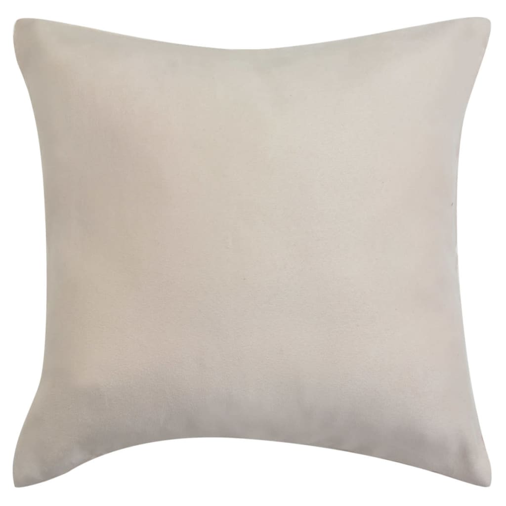 Cushion covers 4 pieces 40x40 cm polyester faux leather beige