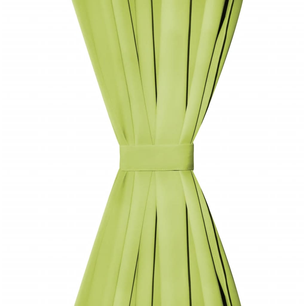 Micro satin curtains 2 pieces with loops 140×245 cm green