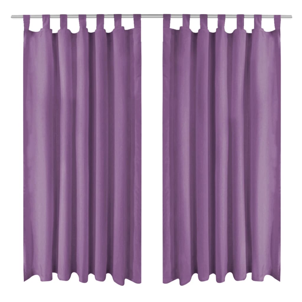 Micro satin curtains 2 pieces with loops 140×225 cm purple