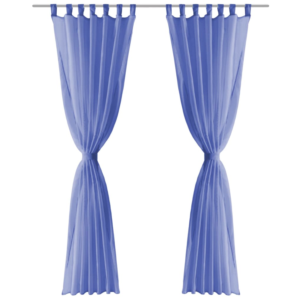 Voile curtains 2 pieces 140 x 175 cm royal blue