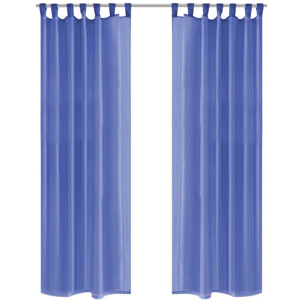 Voile curtains 2 pieces 140 x 245 cm royal blue