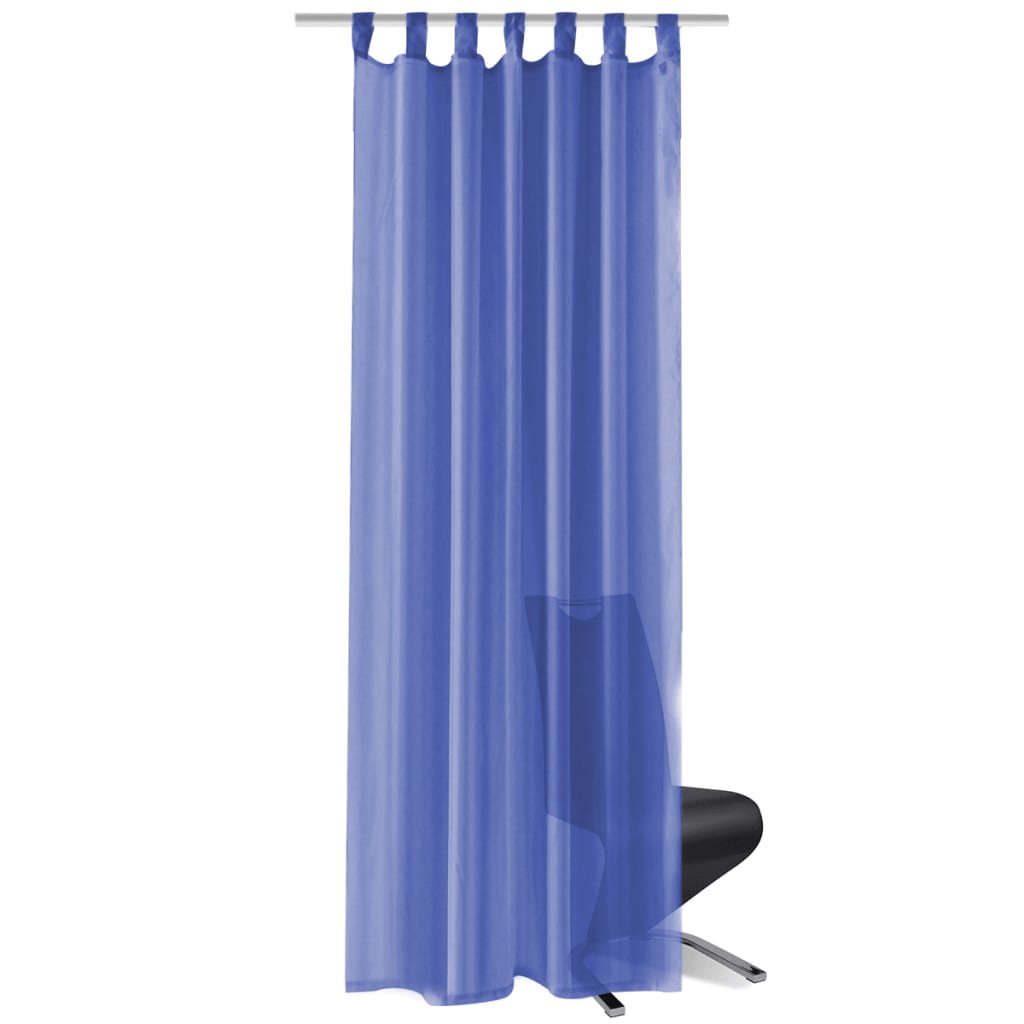 Voile curtains 2 pieces 140 x 245 cm royal blue