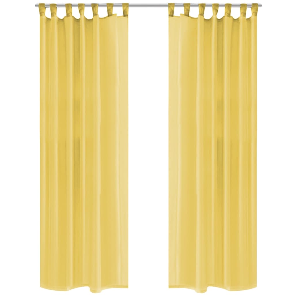 Voile curtains 2 pieces 140 x 175 cm yellow