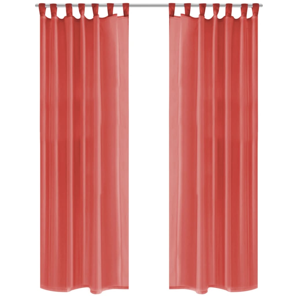 Voile curtains 2 pieces 140 x 225 cm red