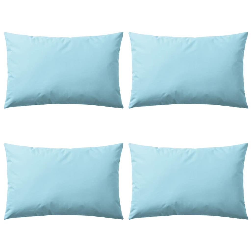 Garden cushions 4 pieces 60 x 40 cm light blue