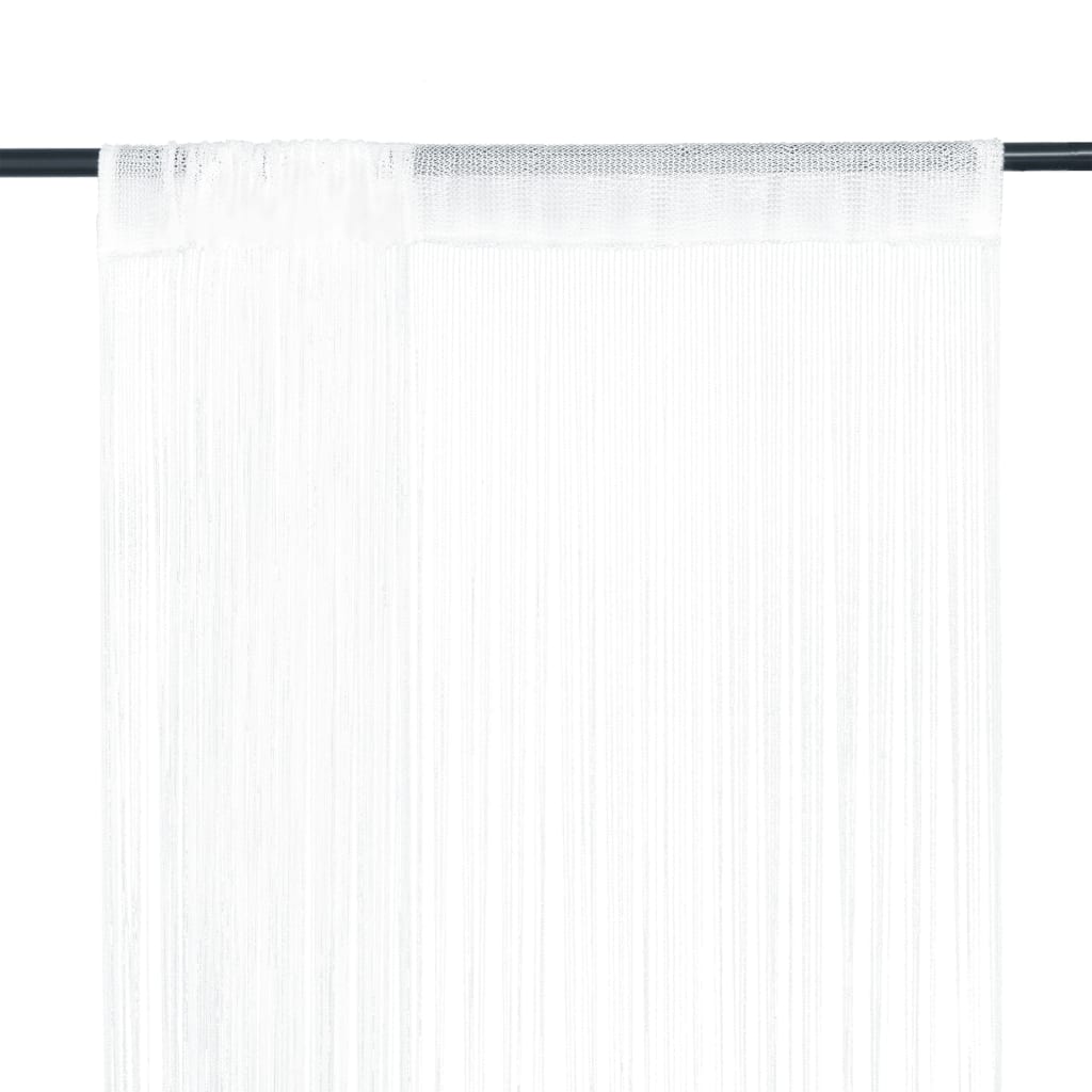 Fadenvorhang 2 Stk.100 x 250 cm Weiß