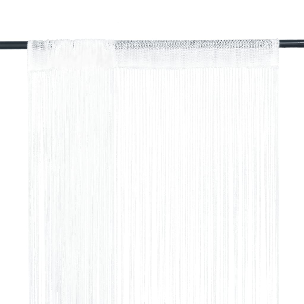 Thread curtains 2 pieces 140 x 250 cm white