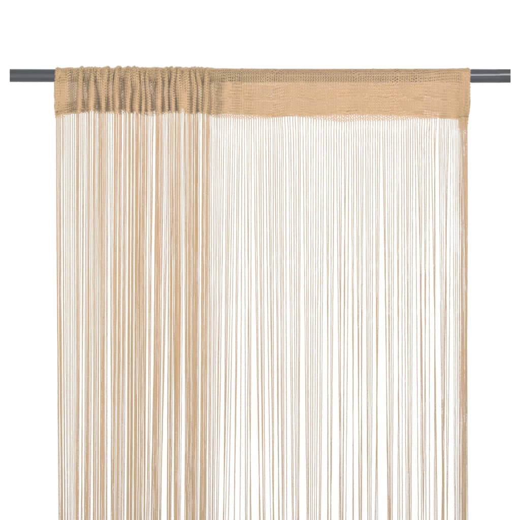 Thread curtains 2 pieces 140 x 250 cm beige