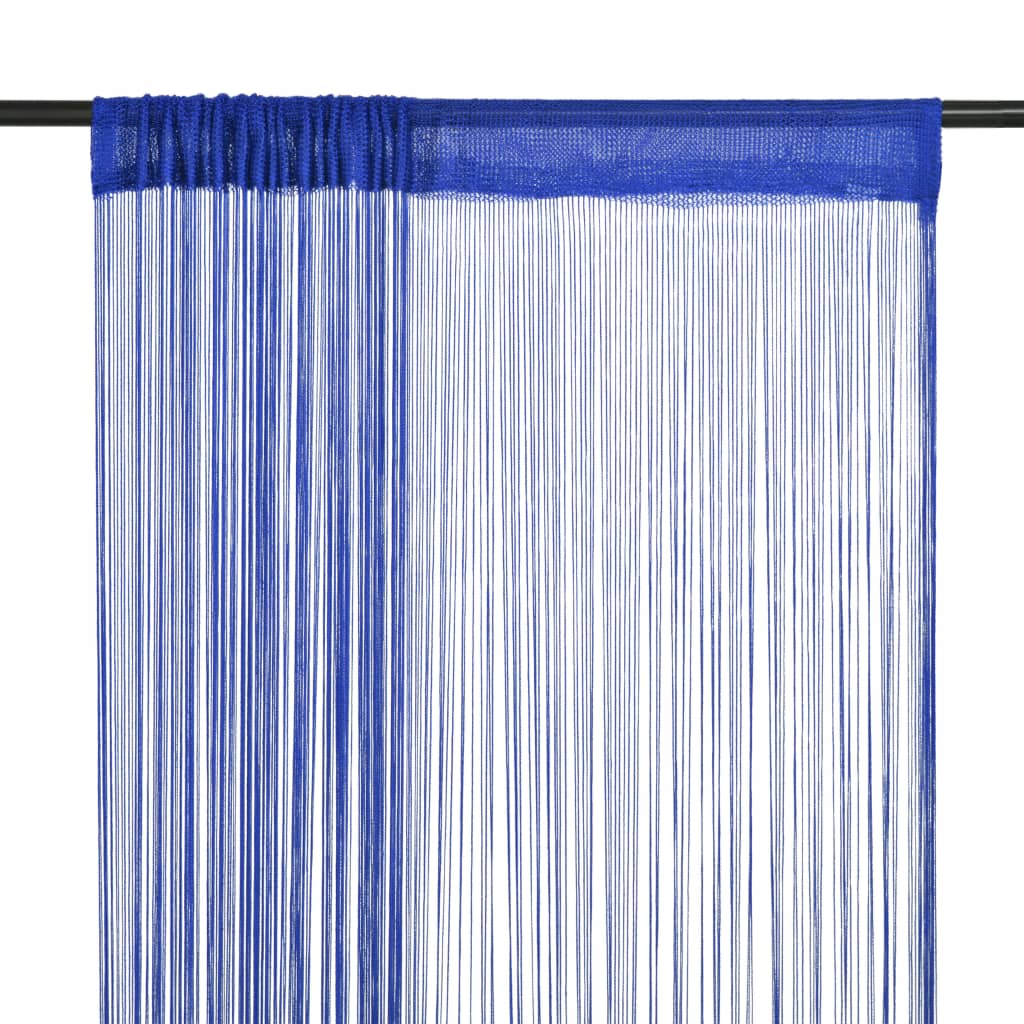 Fadenvorhänge 2 Stk. 140 x 250 cm Blau