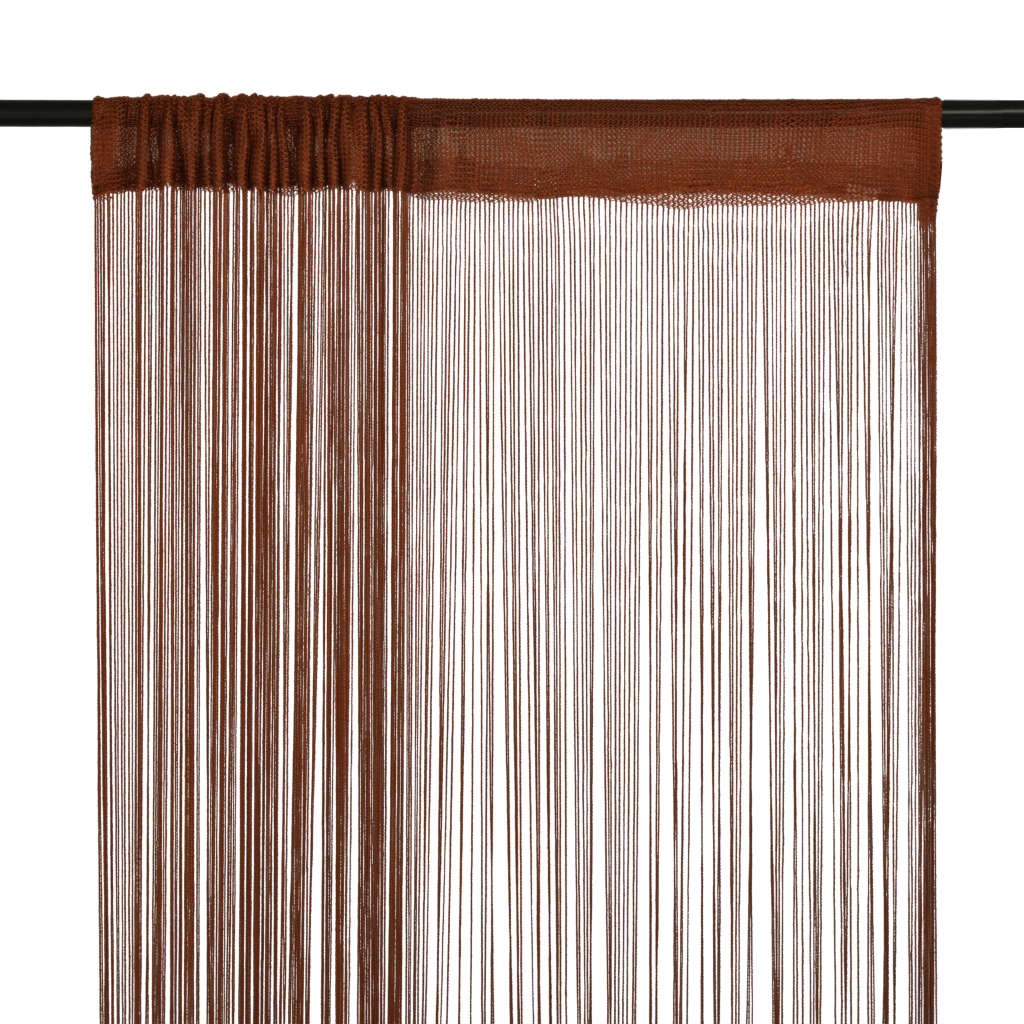 Thread curtains 2 pieces 100 x 250 cm brown