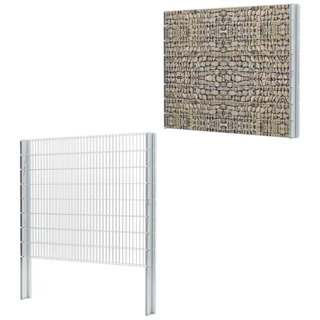 vidaXL posts for gabion fence silver 220 cm galvanized steel
