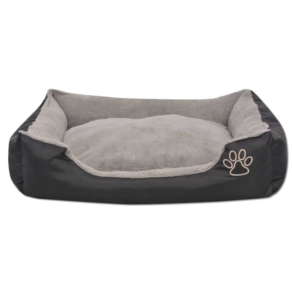 Dog bed with padded cushion size S black