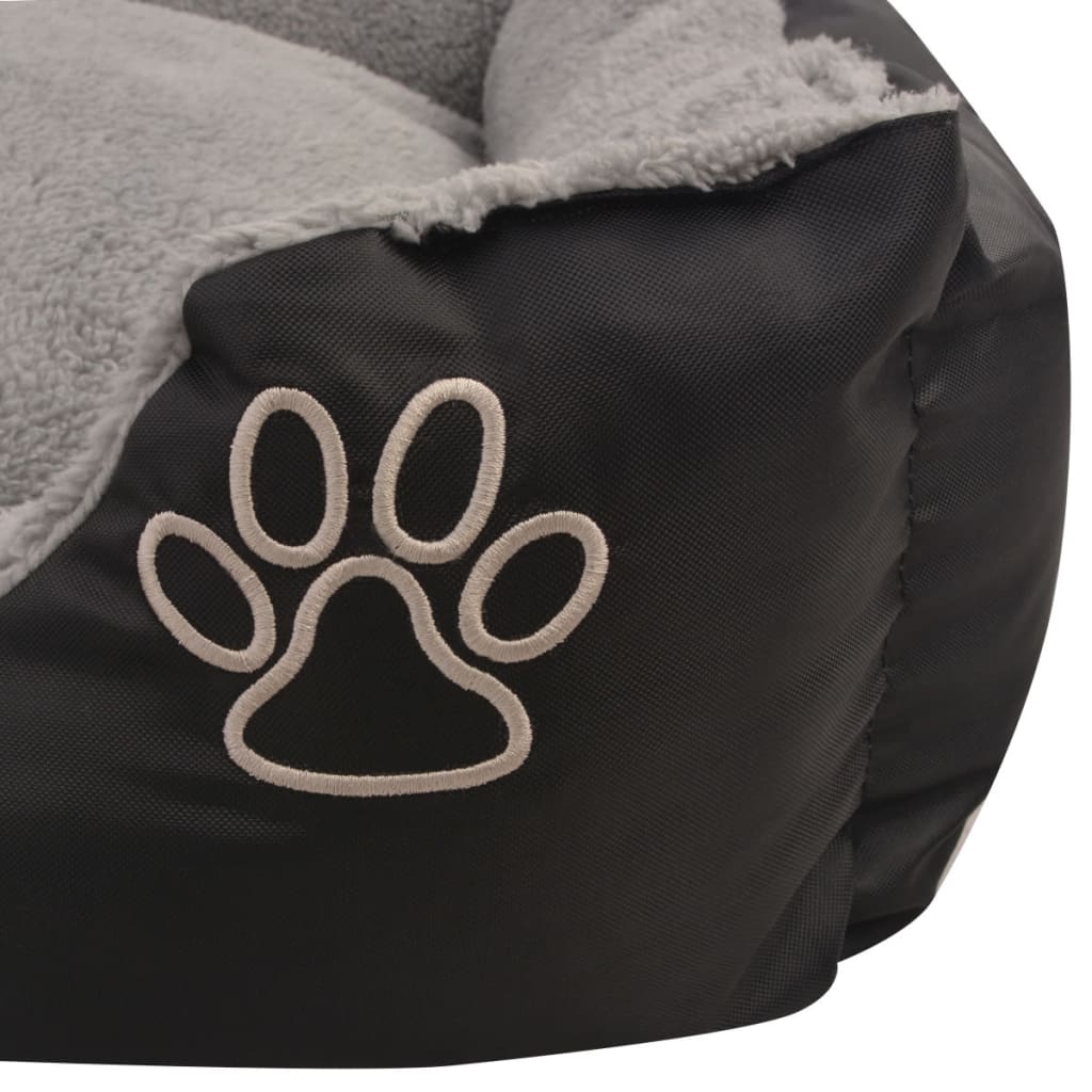 Hundebett mit gepolstertem Kissen Größe S Schwarz