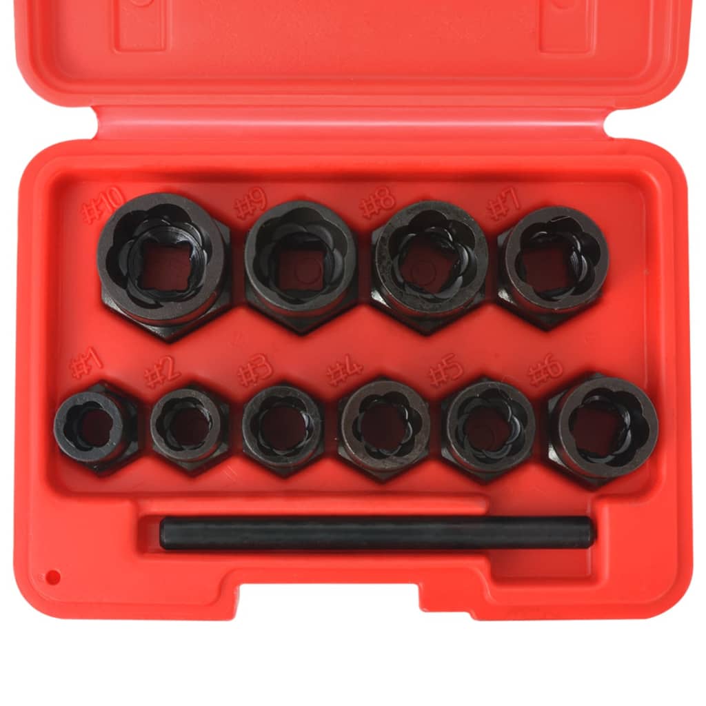 11 pieces Screw extractor set for damaged screws/nuts