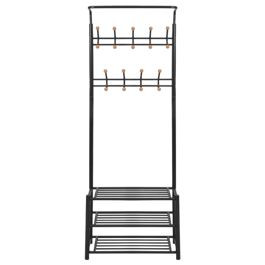 Garderobe mit Schuhablage 68×32×182,5 cm Schwarz