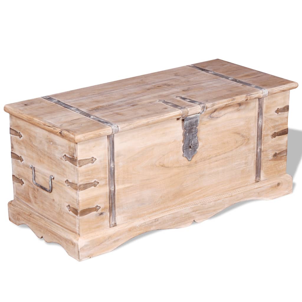 Acacia wood storage chest
