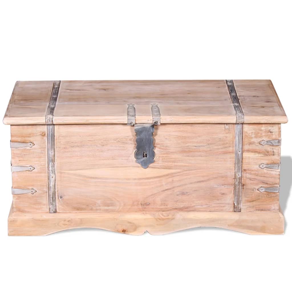 Acacia wood storage chest