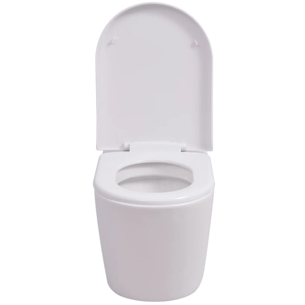 Wall-mounted toilet ceramic white