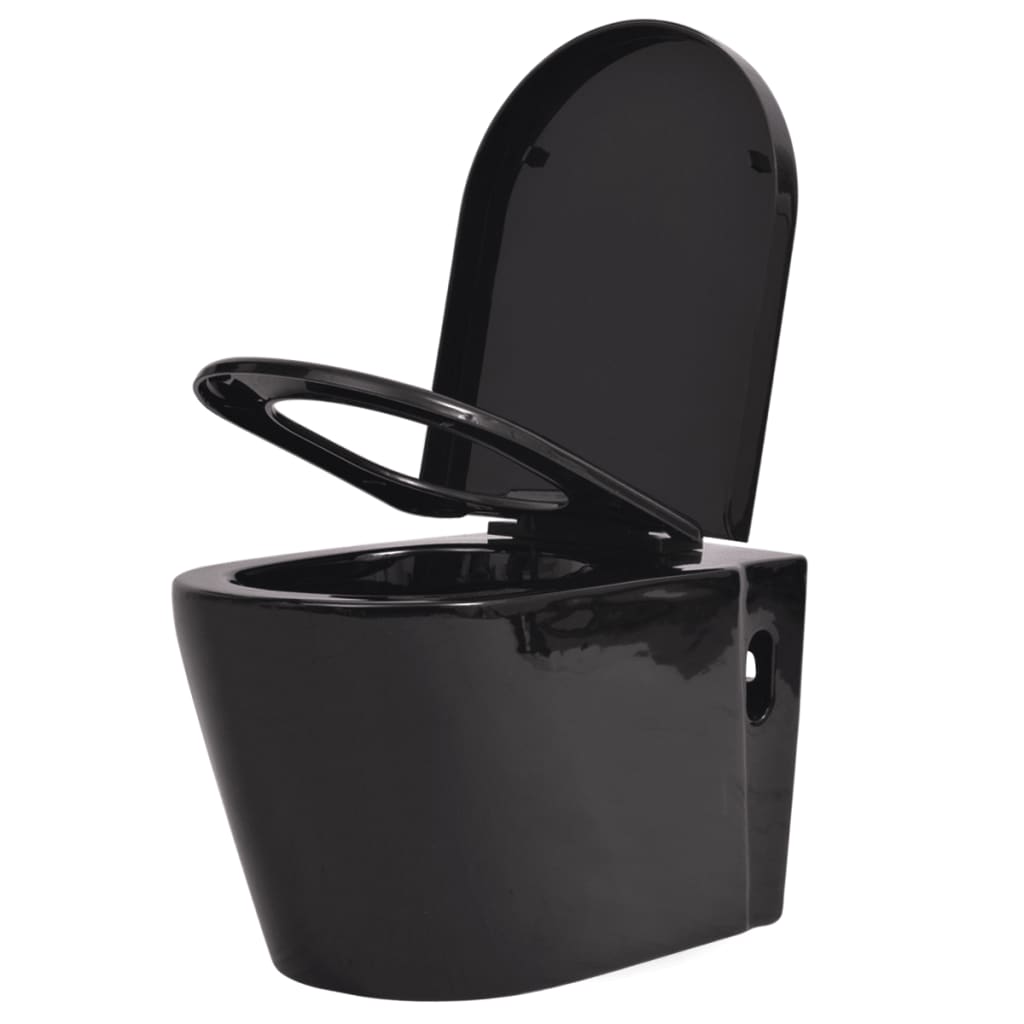 Wall-mounted toilet ceramic black