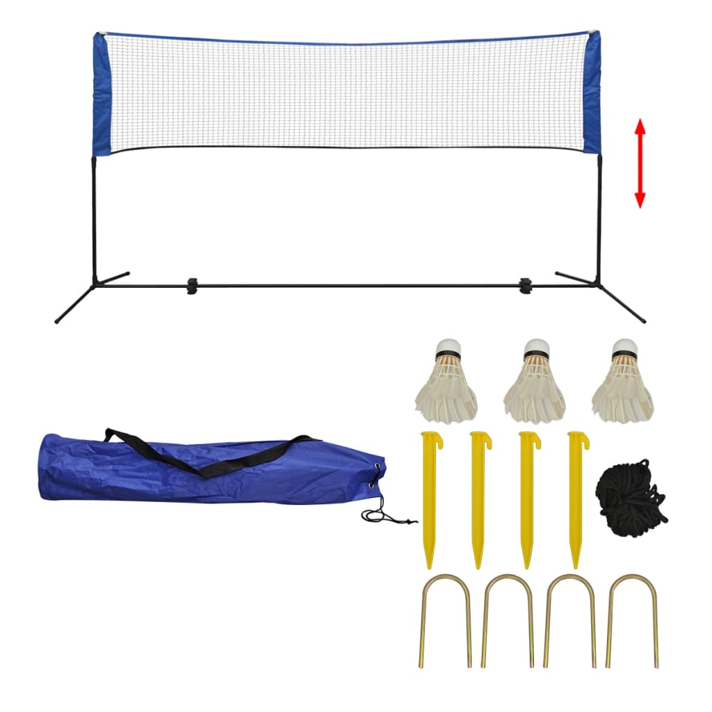 Badminton net set with shuttlecocks 300 x 155 cm