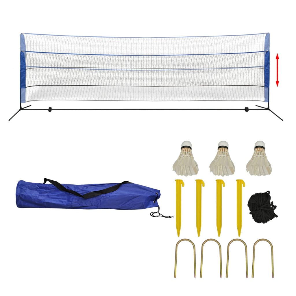 Badminton net set with shuttlecocks 500 x 155 cm
