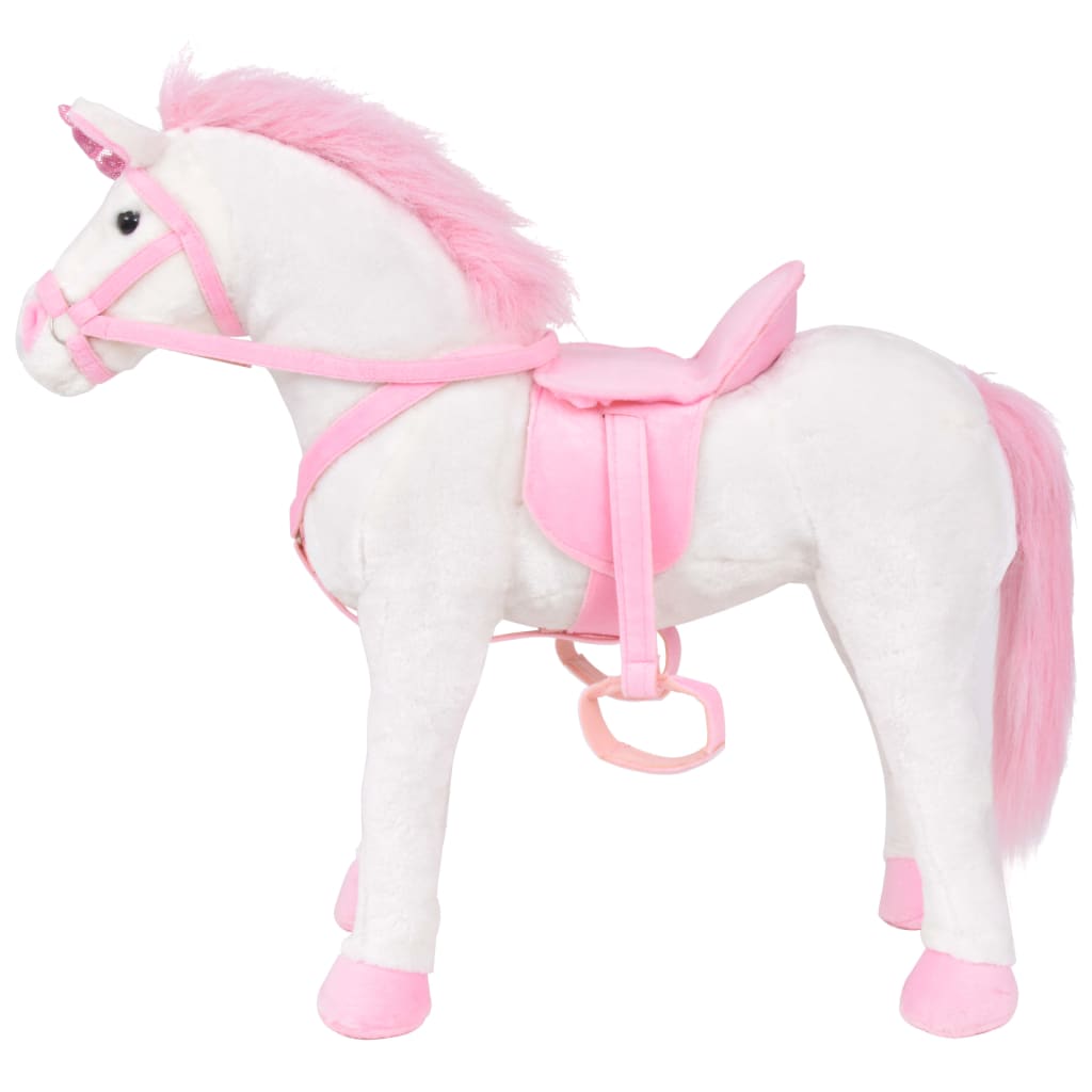 Plush toy unicorn standing plush white and pink XXL