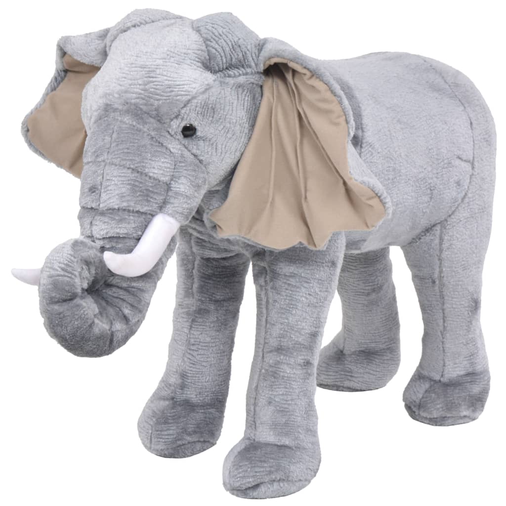Plush toy elephant standing plush gray XXL