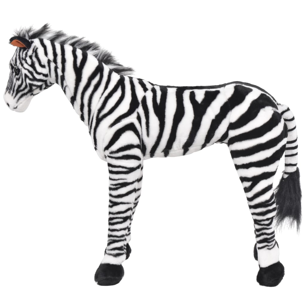 Plush toy zebra standing plush black and white XXL
