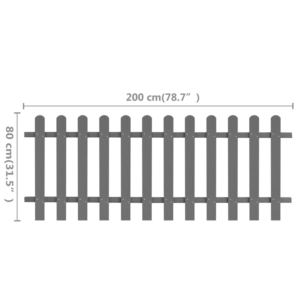 Picket fence WPC 200 x 80 cm