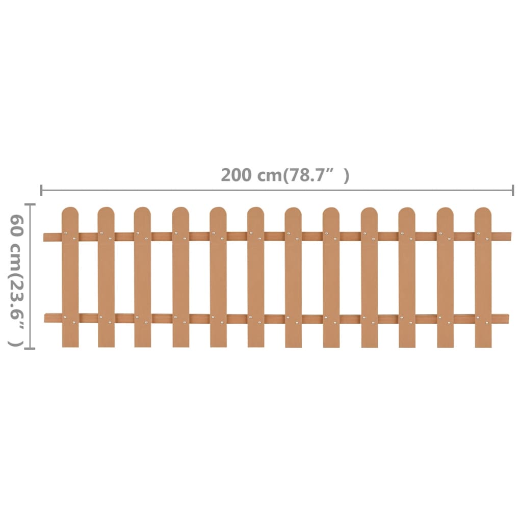 Picket fence WPC 200 x 60 cm