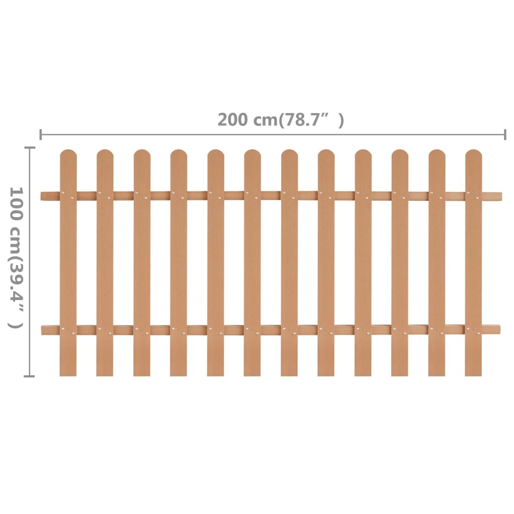 Picket fence WPC 200 x 100 cm
