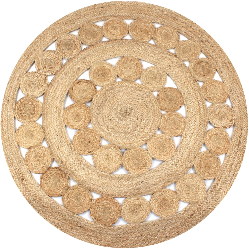 Rug braided pattern jute 120 cm round