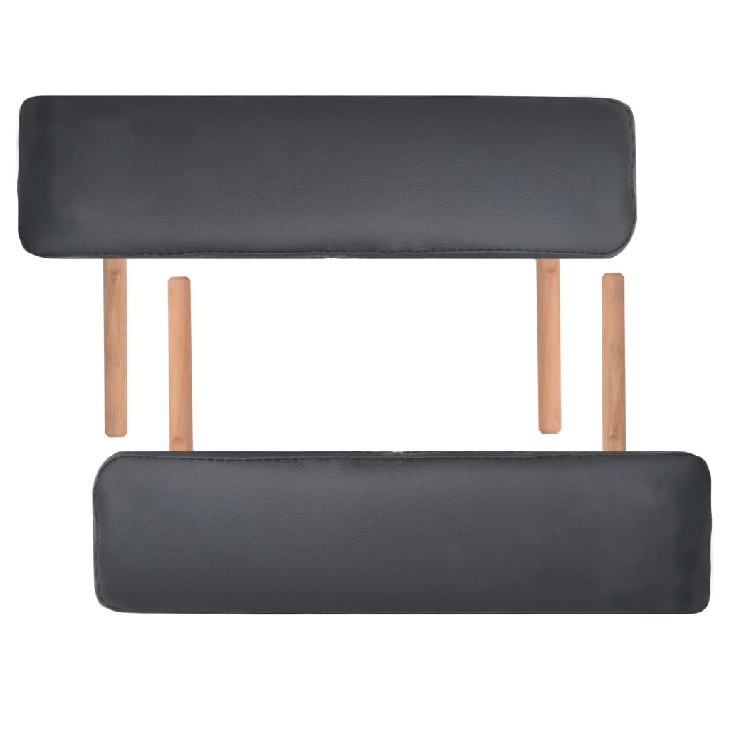 Massage table 3 zones portable 10 cm padding black
