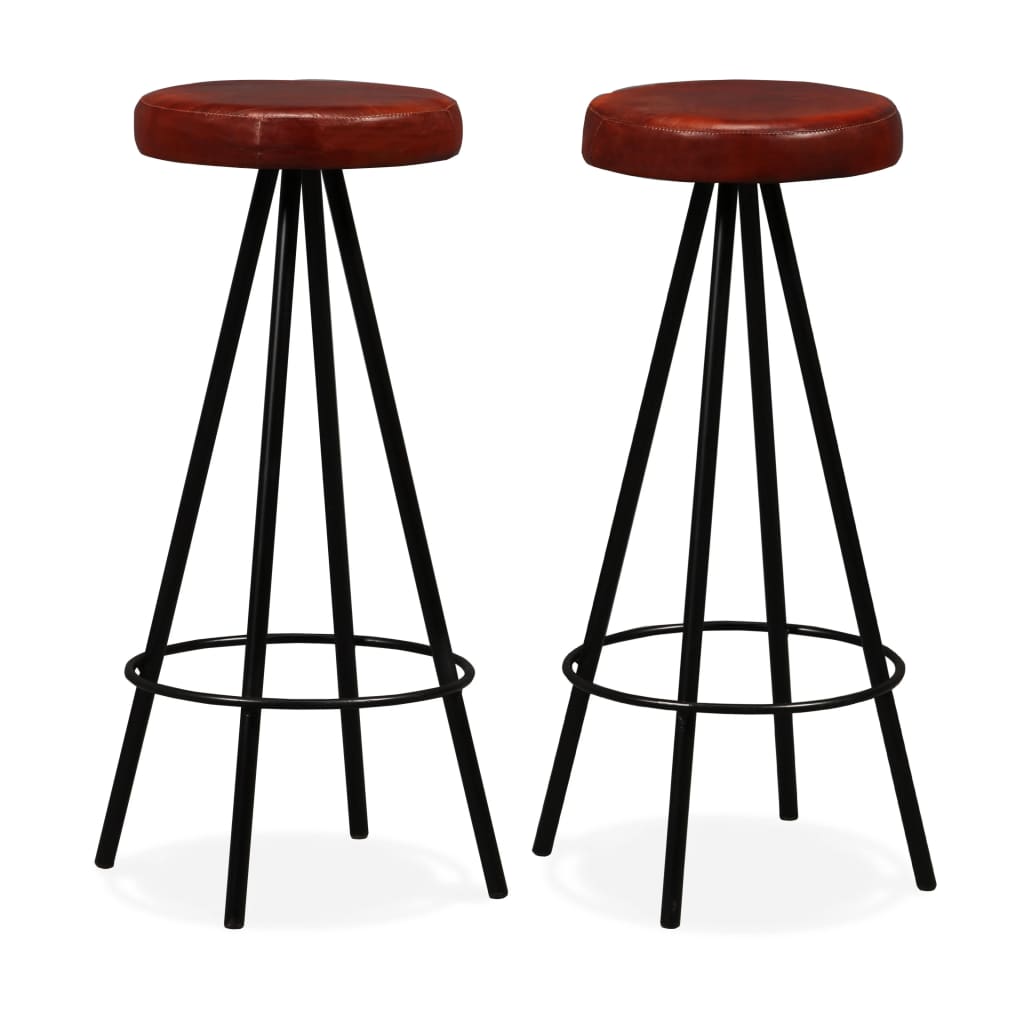 Bar stools 2 pcs. Real leather