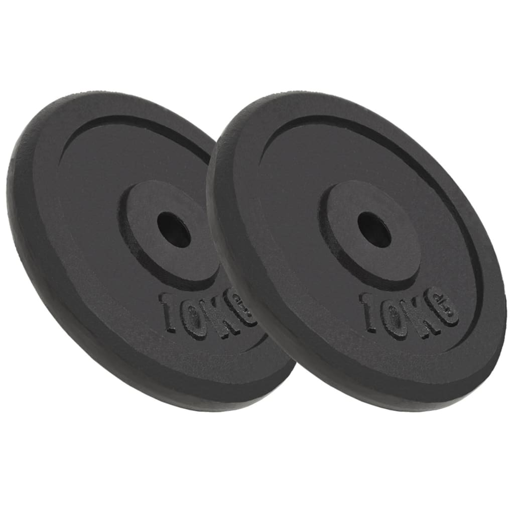 Weight plates 2 pieces 2x10 kg cast iron