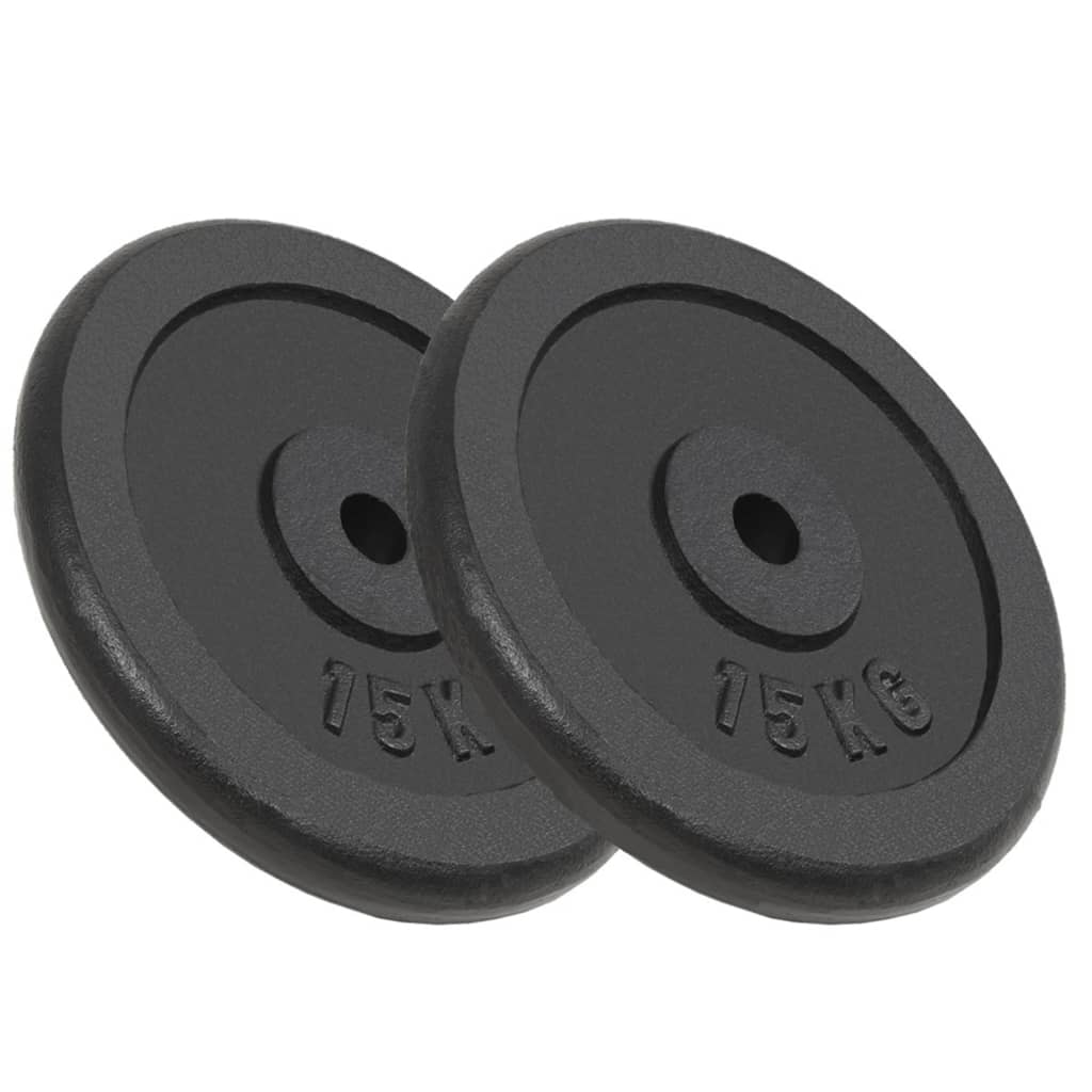 Weight plates 2 pieces 2x15 kg cast iron