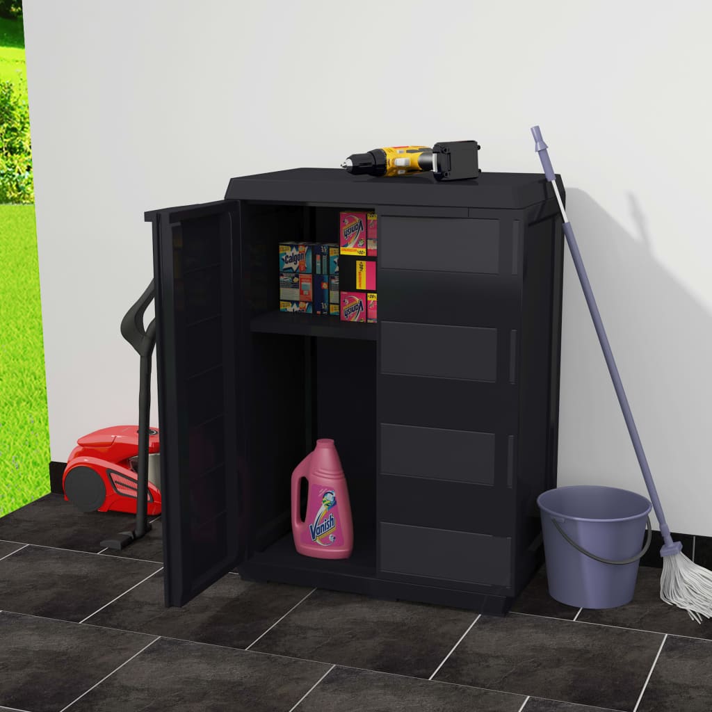 Garden cabinet with 1 shelf black