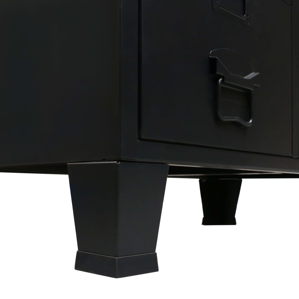 Industrial style metal wardrobe 67 x 35 x 107 cm black