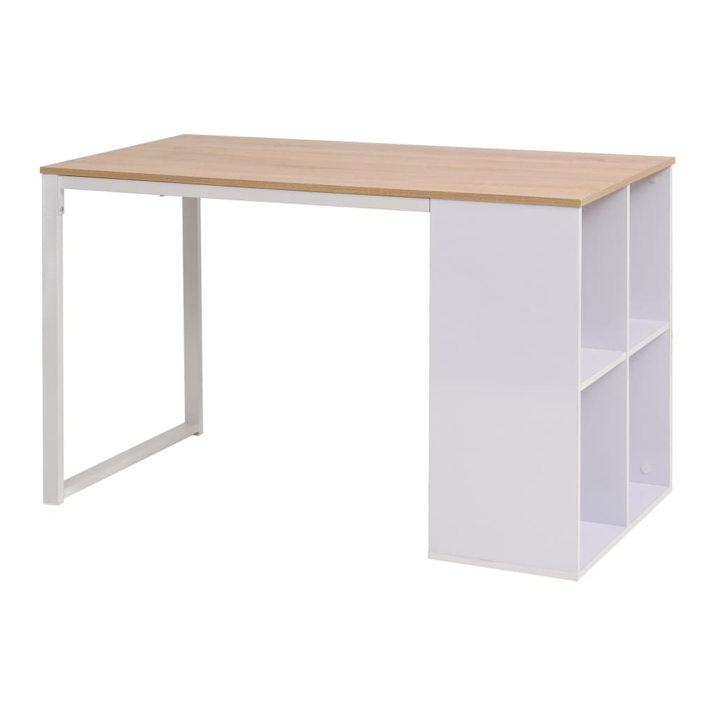 Desk 120×60×75 cm oak brown and white