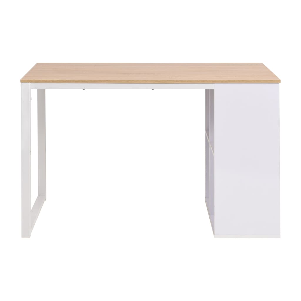 Desk 120×60×75 cm oak brown and white