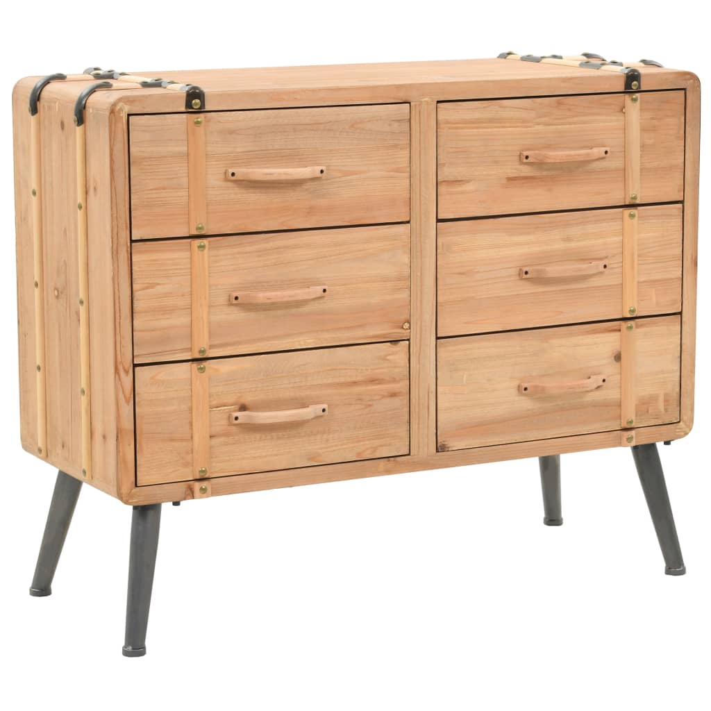 Solid fir wood drawer cabinet 91 × 35 × 73 cm