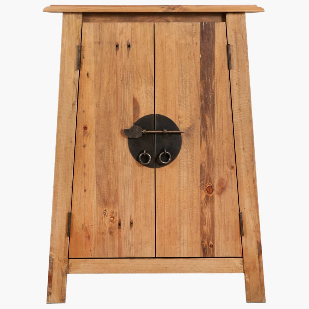 Bathroom cabinet Recycled solid pine wood 59×32×80 cm