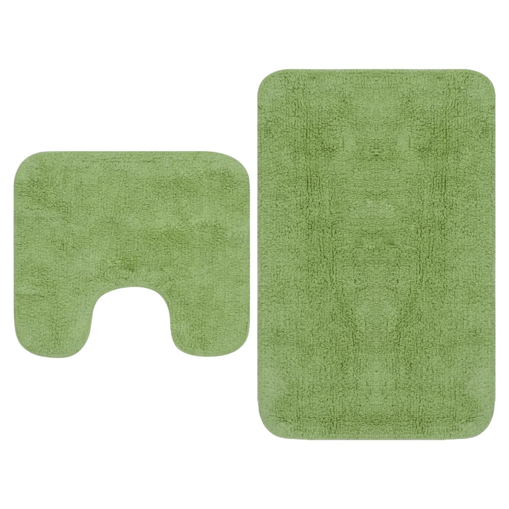 Bath mat set 2 pieces. Green fabric