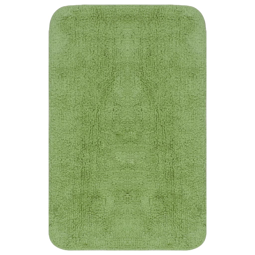 Bath mat set 2 pieces. Green fabric