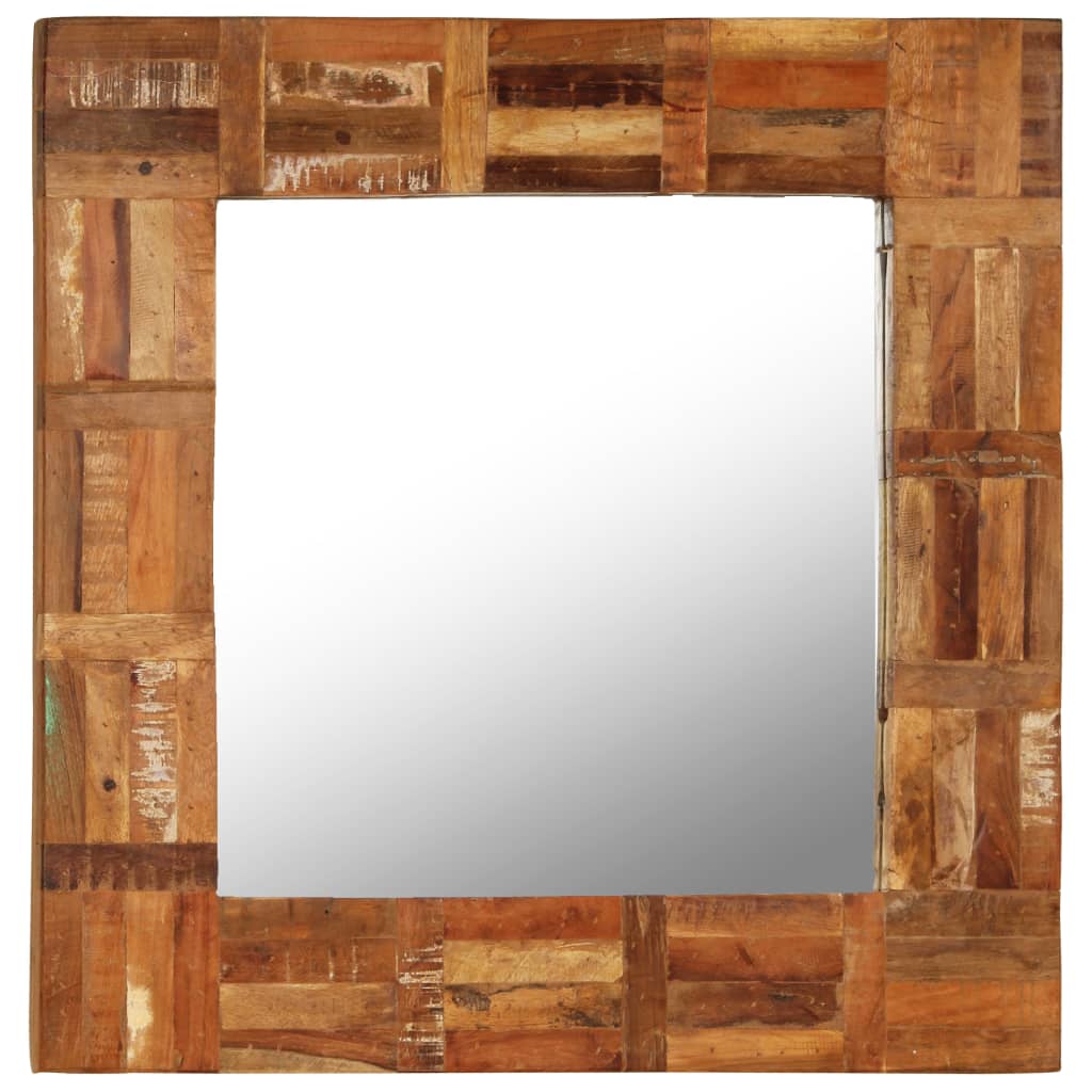 Wall mirror reclaimed solid wood 60x60 cm