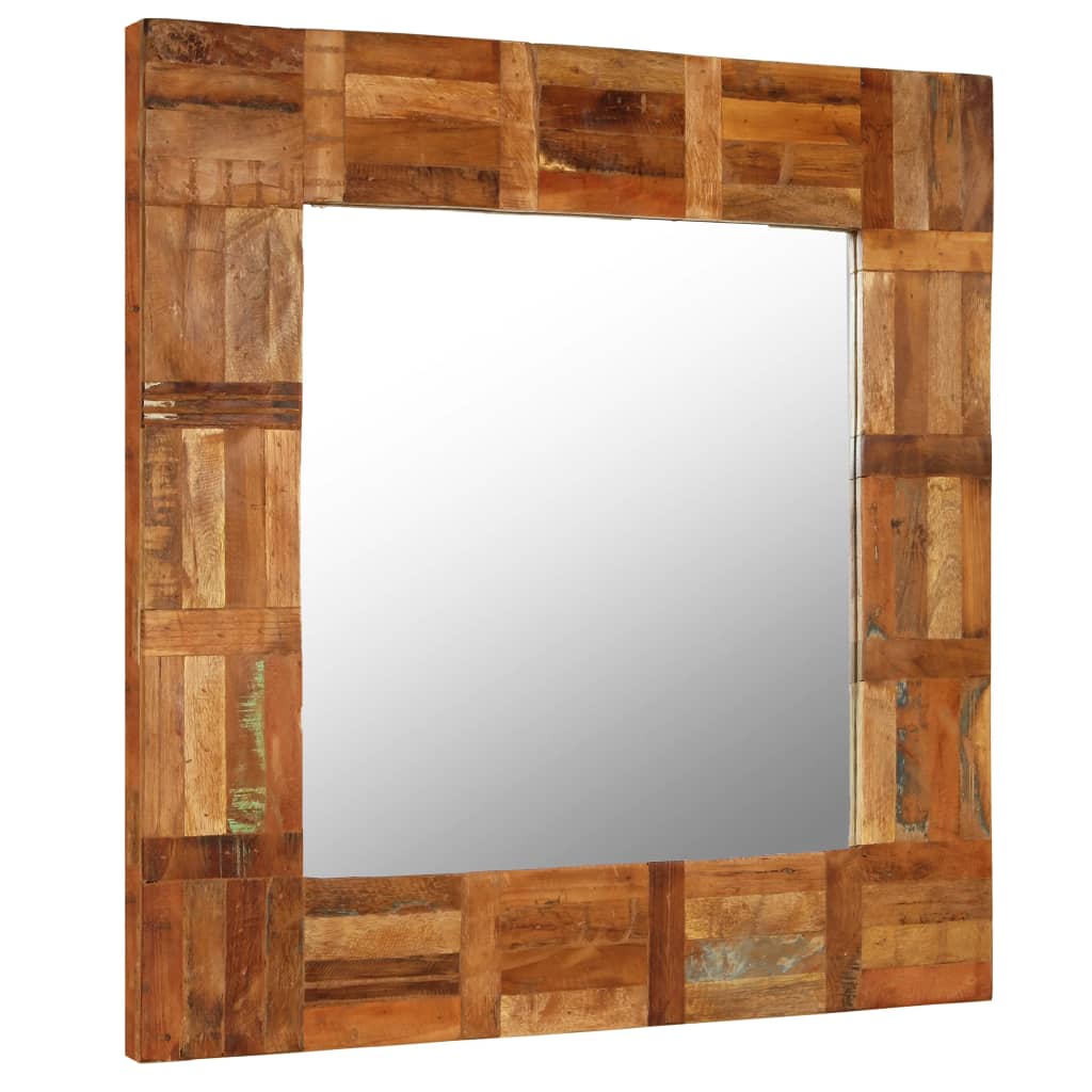 Wall mirror reclaimed solid wood 60x60 cm