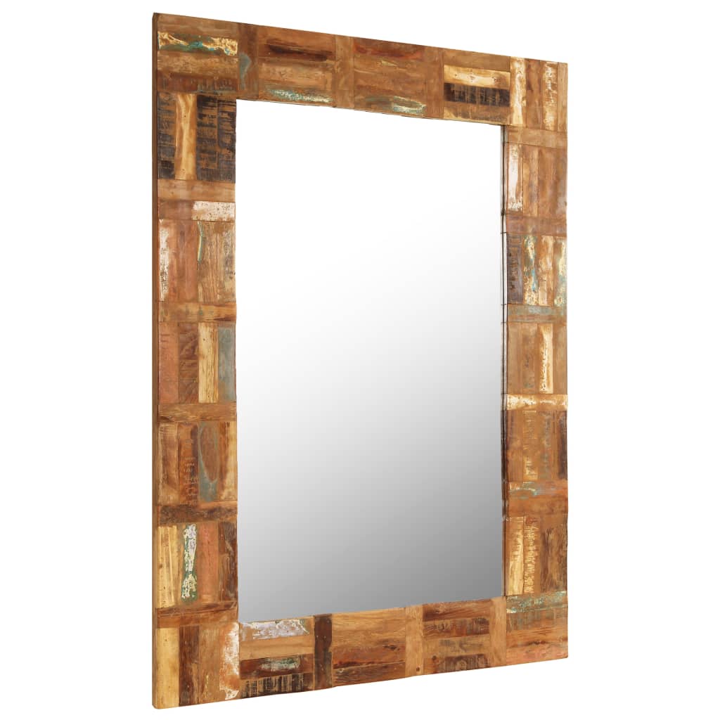 Wall mirror reclaimed solid wood 60x90 cm