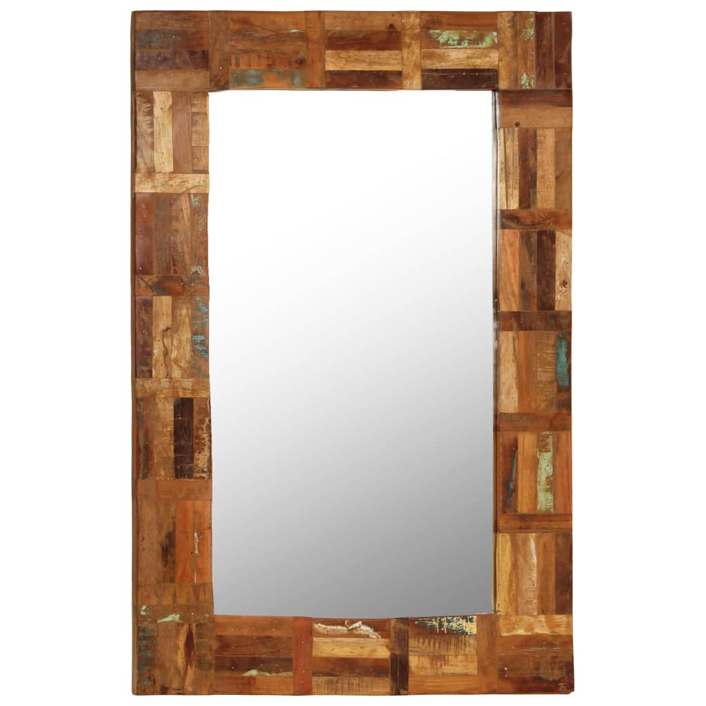Wall mirror reclaimed solid wood 60x90 cm